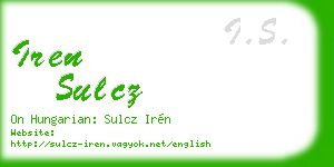 iren sulcz business card
